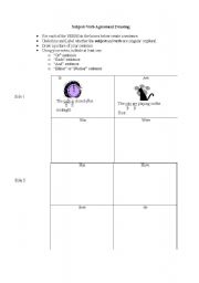 English Worksheet: Subject Verb Agreement Drawing