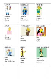 English Worksheet: Jobs Taboo (The Simpsons)