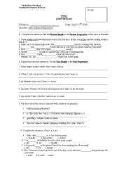 English worksheet: quiz