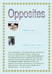 English Worksheet: Opposites