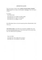 English Worksheet: relative clauses