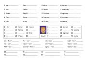 English worksheet: Numbers with words