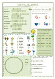 English Worksheet: Summer