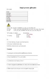 English Worksheet: Present simple: Affirmative