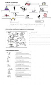 English worksheet: What are they doing?