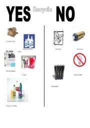 English worksheet: Recycle