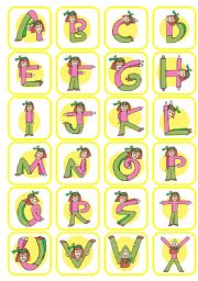 English Worksheet: Alphabet Lady Card Games