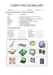 English Worksheet: Computing vocabulary