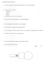 English Worksheet: English Speaking Countries (part 3 of 3)