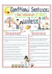 English Worksheet: UNLESS (Conditional sentences)2/4