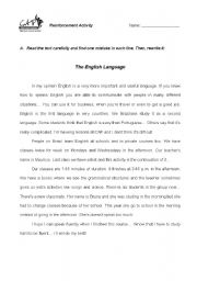 English Worksheet: Find the Mistakes