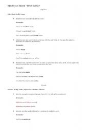 English Worksheet: Adverbs ans Adjectives