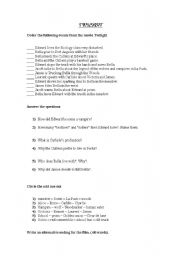 English Worksheet: Twilight 