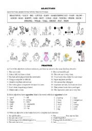 English Worksheet: Adjectives