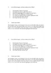 English worksheet: The Spinnaker Tower - comprehension sheet 2