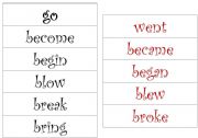 English Worksheet: verbs card game