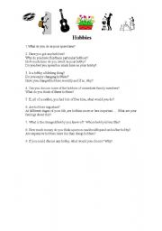 English worksheet: Hobbies