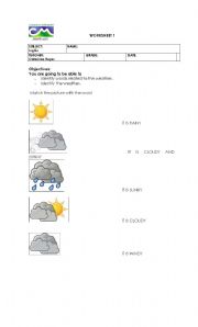 English worksheet: the weather