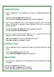 English Worksheet: COMPARATIVES / SUPERLATIVES /EQUATIVES