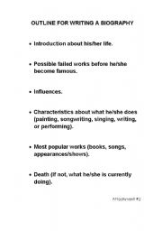 English Worksheet: Outline of Bio