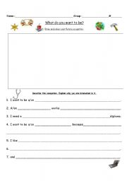 English Worksheet: What do you want to be?