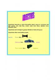 English Worksheet: adjectives