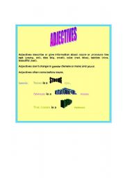 English worksheet: adjectives