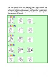 English Worksheet: adjectives
