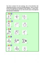 English worksheet: adjectives