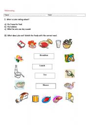 English worksheet: while reading 