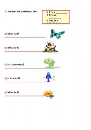 English worksheet: Animals