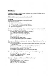 English Worksheet: Small Talk