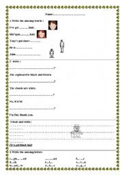 English worksheet: my friends