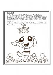 English Worksheet: COLOUR THE PICTURE