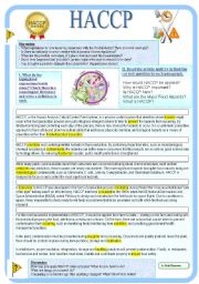 English Worksheet: Food industry - HACCP