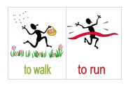 English Worksheet: Another set of flashcards to study the verbs of movement with little children