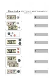 English Worksheet: Money Counting