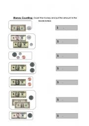 English worksheet: Money Counting