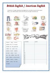 English Worksheet: British English / American English