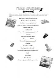 English Worksheet: Eating out 2 - Typical Expressions