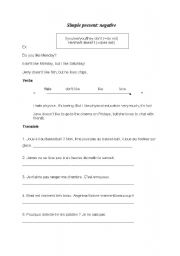 English Worksheet: Simple present: negative