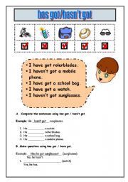 English Worksheet: has got/ have got