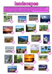 English Worksheet: LANDSCAPES