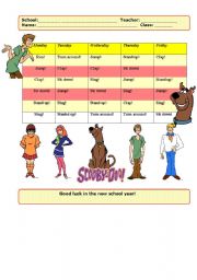 English Worksheet: Alternative timetable