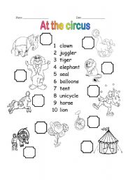 English Worksheet: at the circus