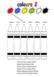 English Worksheet: colours 2