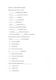 English Worksheet: present perfect simple