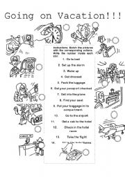 English Worksheet: Going on Vacation!!!