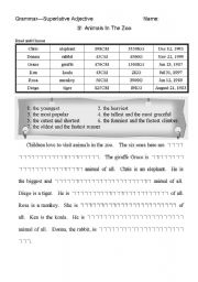 English worksheet: Superlatvie Worrksheet