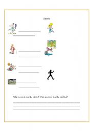 English worksheet: Sports